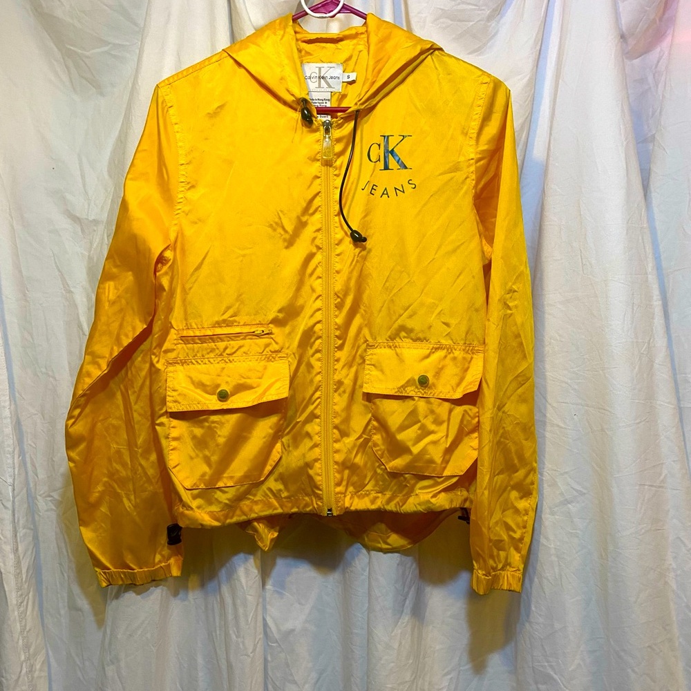 Ck jeans yellow windbreaker size small